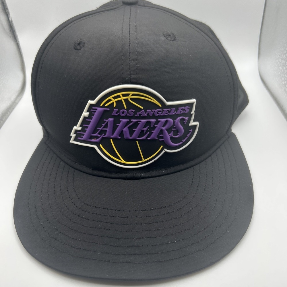 Los Angeles Lakers‎ snapback hat LA NBA Blackout On Black Purple Cap Ultra Game